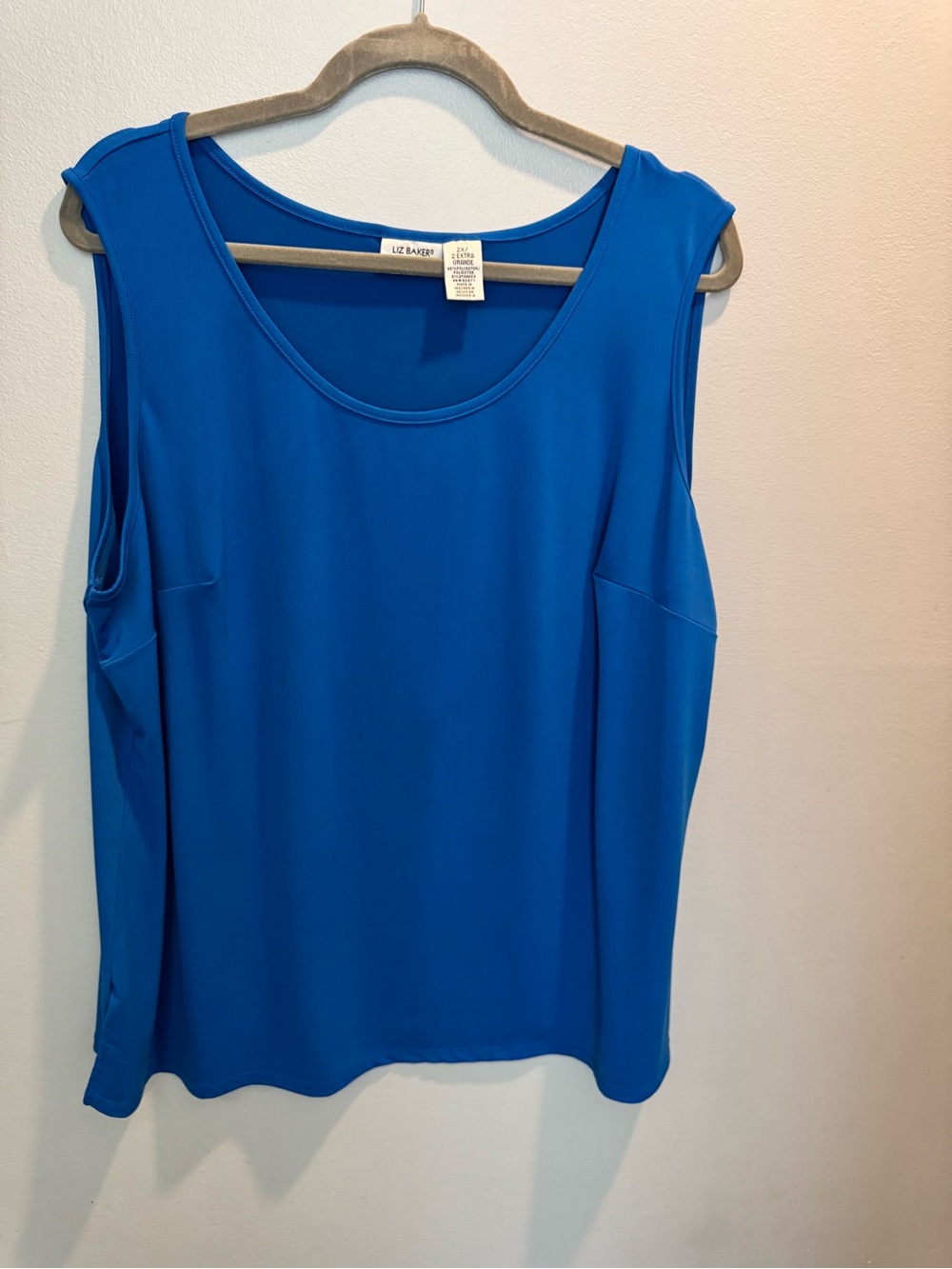 Liz Baker Women's Royal Blue Sleeveless Scoop Neck Top Sz 2x